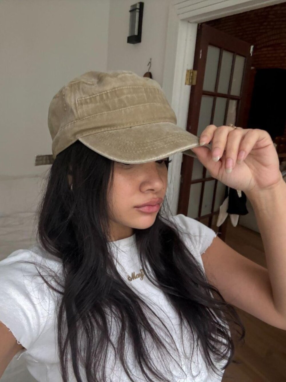 Khaki Canvas Military Cap Adjustable Utility Gorpcore Streetwear